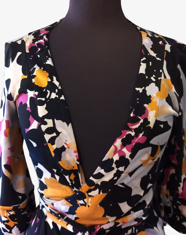 Diane von Furstenberg “Renny” Abito DVF a Portafoglio Stile Kimono in Jersey di Seta anni 2000