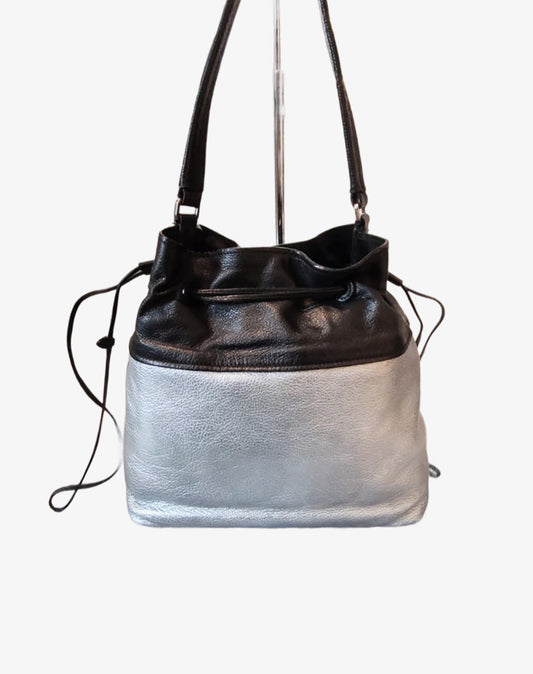 Miu Miu Borsa a Mano e Tracolla in Pelle Madras cromo e nero Collezione 2016