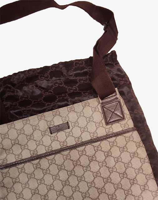 Gucci GG Canvas Messenger Bag Unisex Vintage Made in Italy Schultertasche