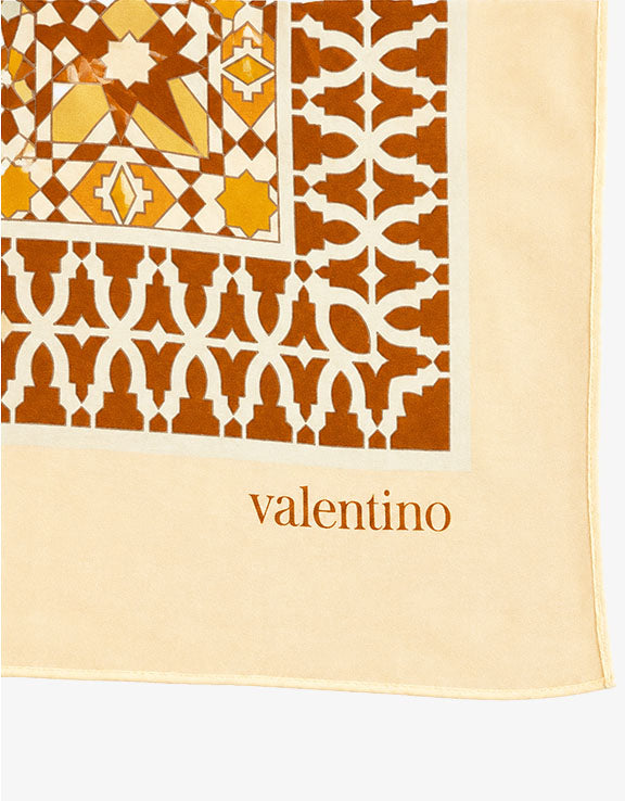 Valentino Carré Vintage in Seta Geometrico Made in Italy