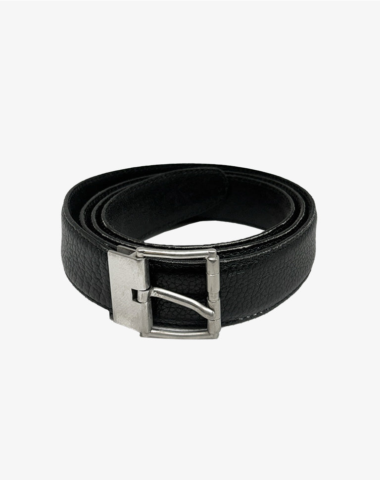 Cintura Pelle Nera Vintage Larusmiani Hand Made