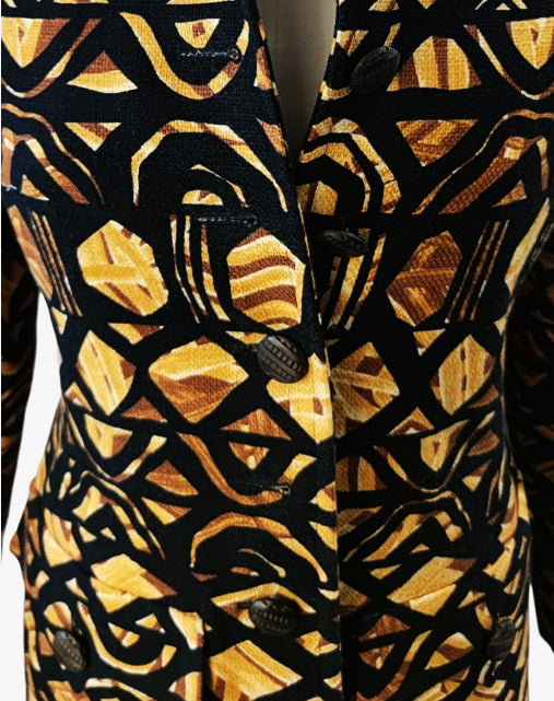 Yves Saint Laurent Rive Gauche Giacca Safari Wax Print Anni '80/'90