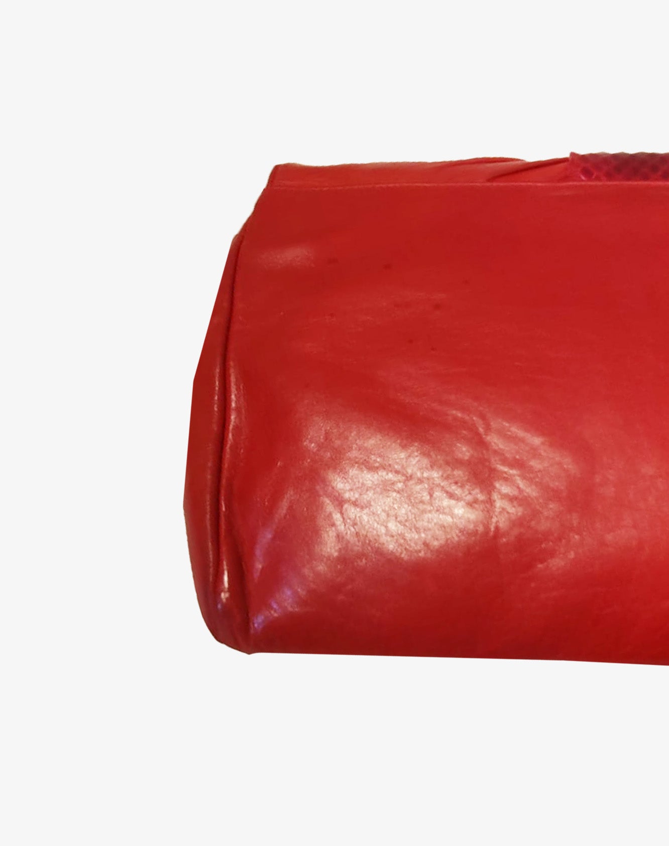 Gucci Borsa Clutch con Tracolla Rossa in Nappa con dettaglio Pitone Vintage Anni 90/00
