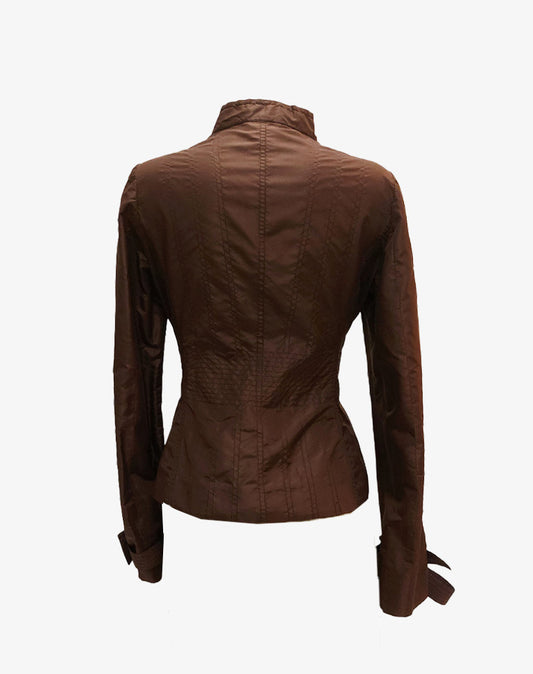 Gucci by Tom Ford Giacca Donna in seta marrone SS 2003 Made in Italy