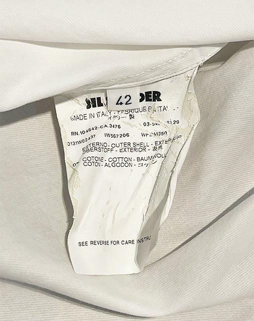Jil Sander Coat Shirt Oversize in Cotone Bianco SS 2013