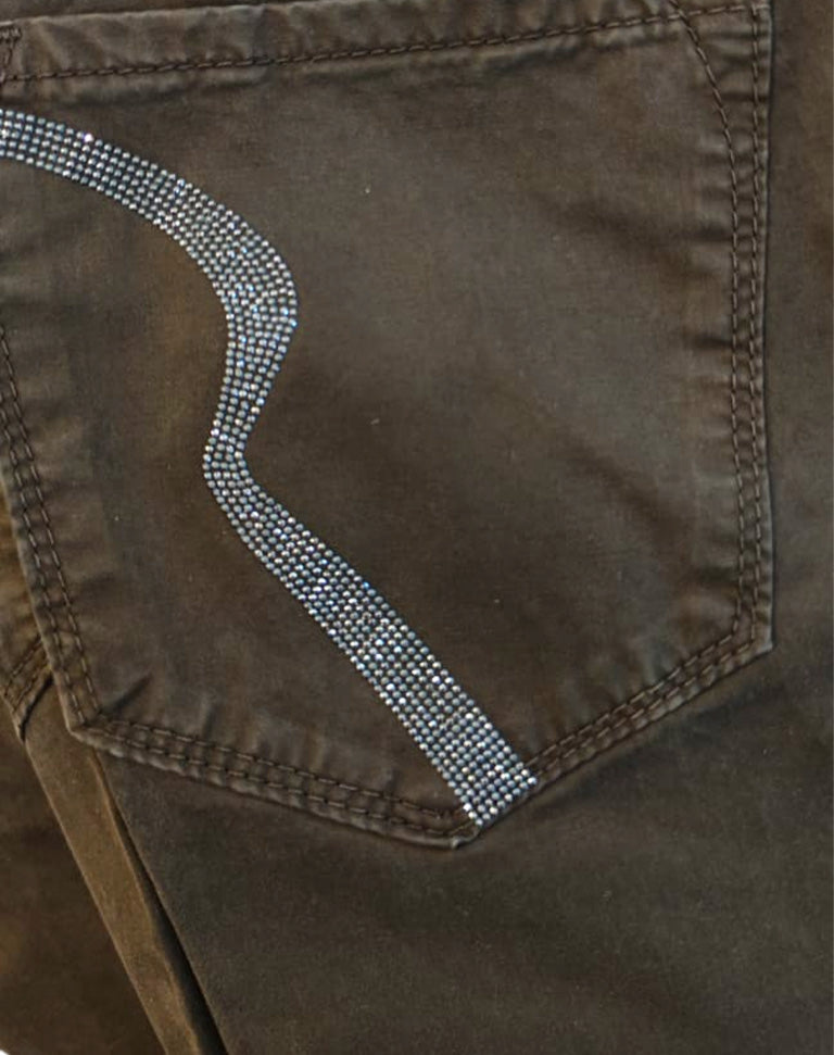 Pantaloni donna Rare marrone stretch flare anni 2000