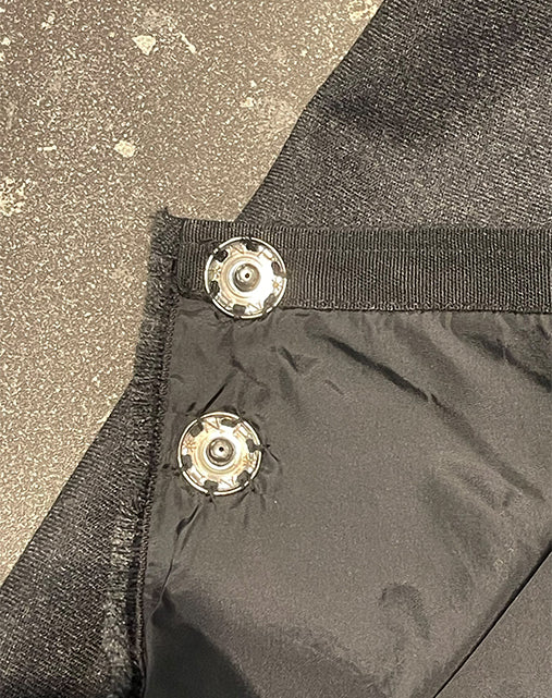 Prada Sport Gonna Midi in Lana Antracite Bicolore Anni 2000