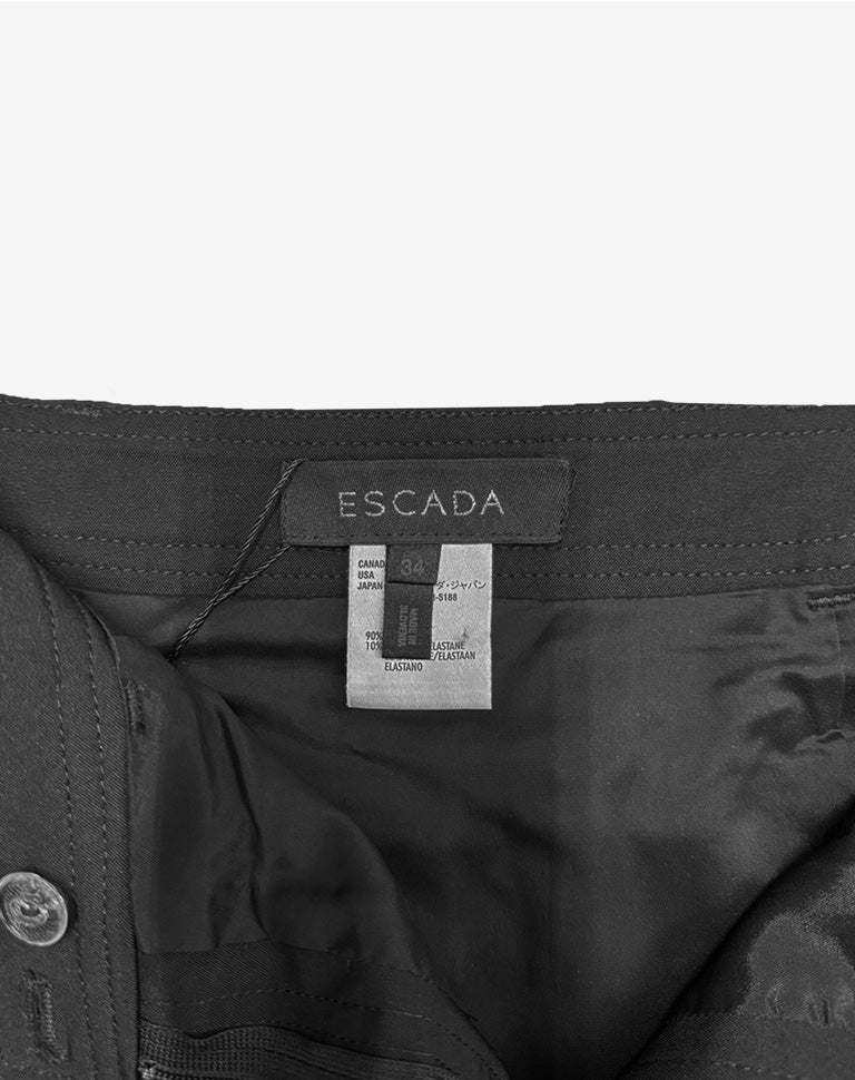 Completo donna Escada nero vintage con giacca stile bomber e gonna