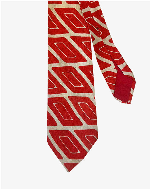 Cravatta vintage Pierre Cardin Paris in seta fantasia rossa