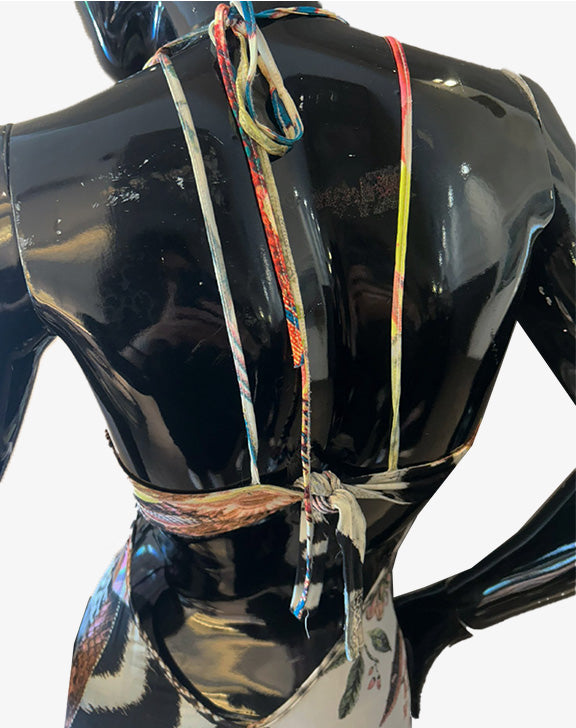 Abito halter patchwork Just Cavalli  stampa animalier Made in Italy anni 2000