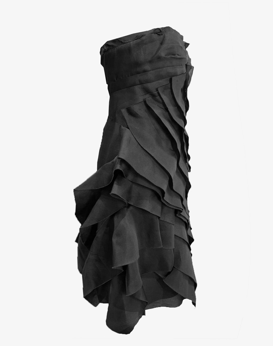 Abito Donna Prada Nero Taglia 42 con Volant in Seta Made in Italy anni 2000