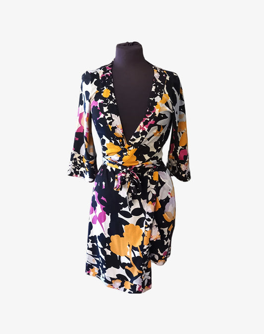 Diane von Furstenberg “Renny” Abito DVF a Portafoglio Stile Kimono in Jersey di Seta anni 2000