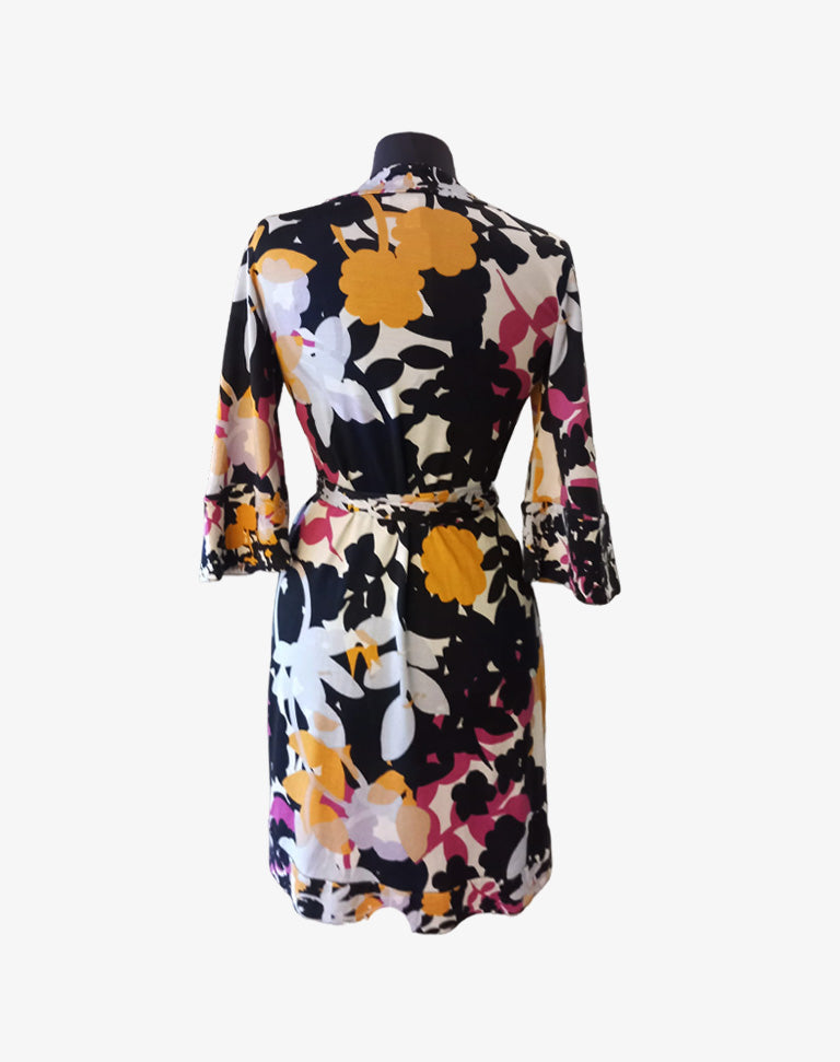 Diane von Furstenberg “Renny” Abito DVF a Portafoglio Stile Kimono in Jersey di Seta anni 2000