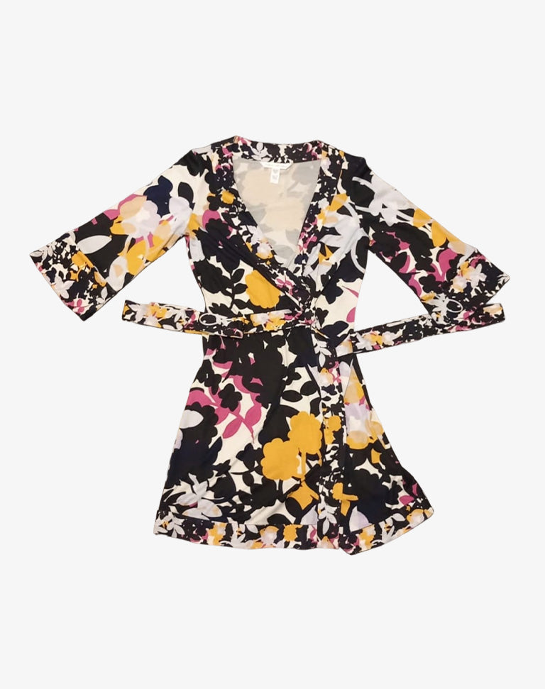 Diane von Furstenberg “Renny” Abito DVF a Portafoglio Stile Kimono in Jersey di Seta anni 2000