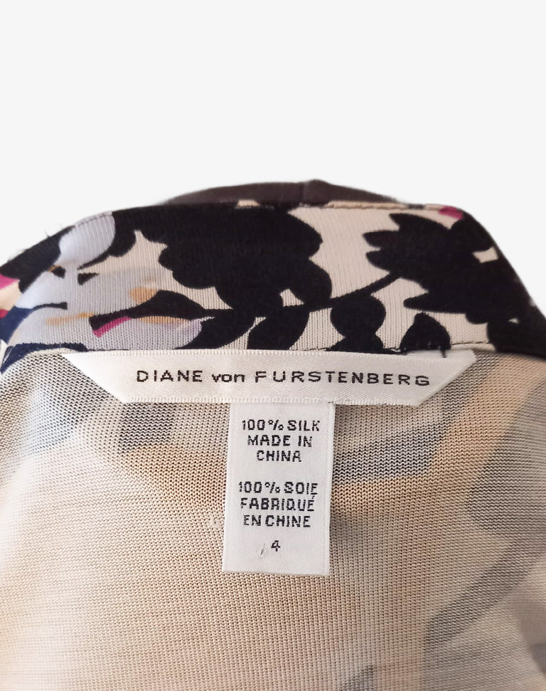 Diane von Furstenberg “Renny” Abito DVF a Portafoglio Stile Kimono in Jersey di Seta anni 2000
