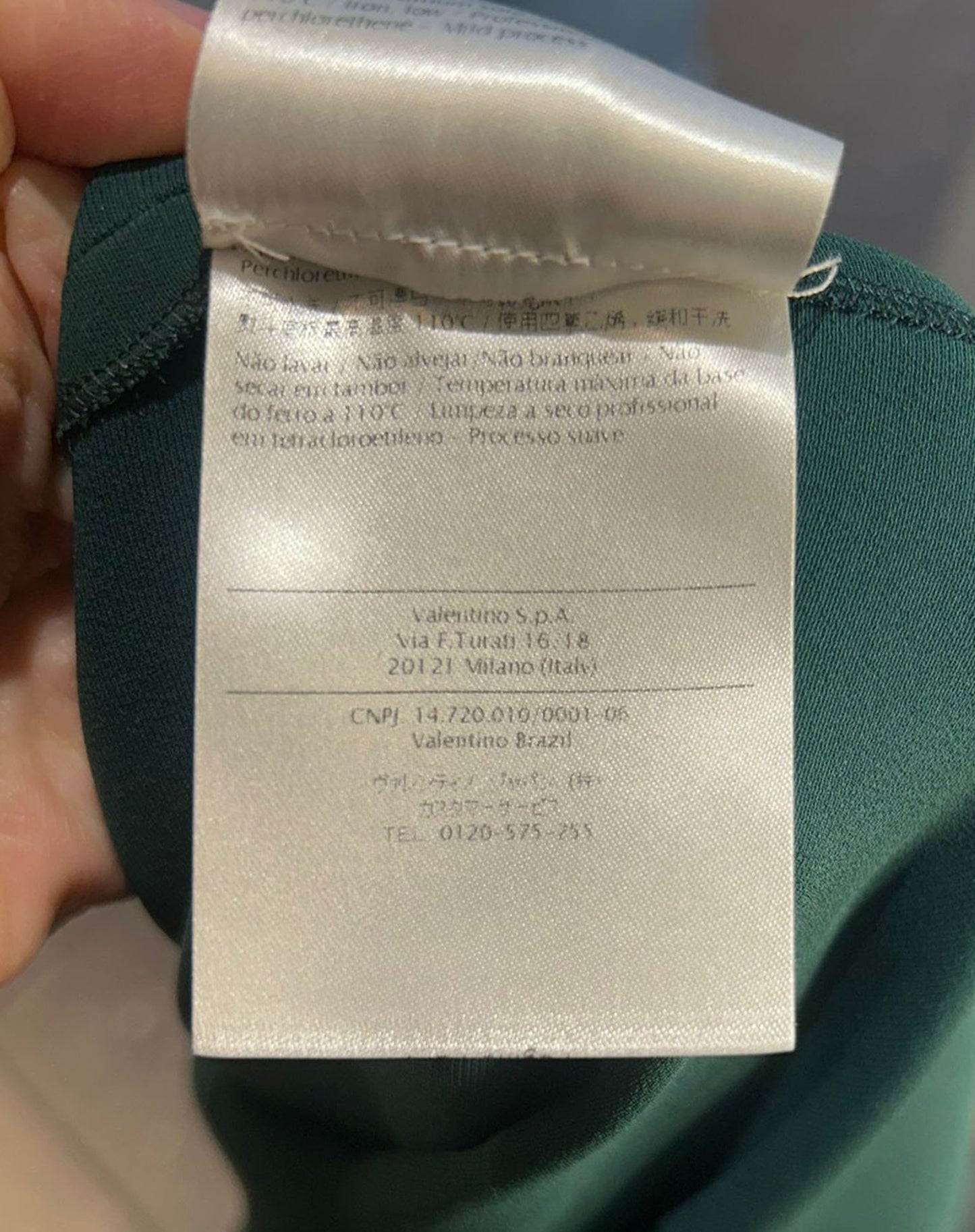 Abito donna Valentino in seta verde minimal