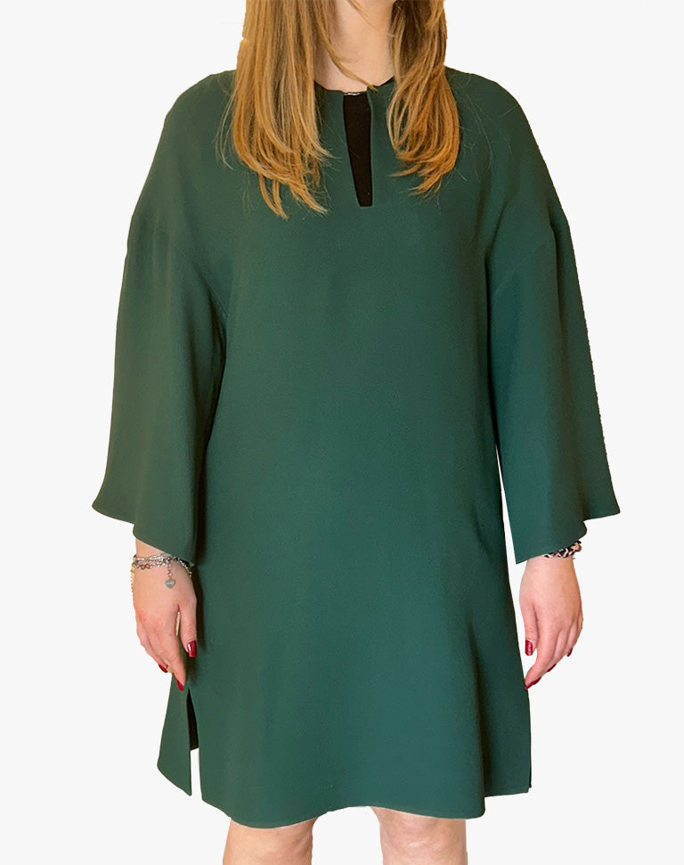 Abito donna Valentino in seta verde minimal