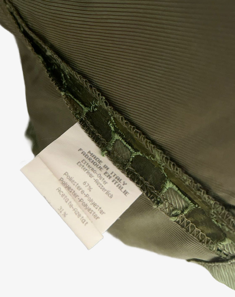 Abito tubino Byblos donna verde oliva ricamato vintage anni 2000