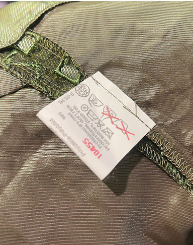Abito tubino Byblos donna verde oliva ricamato vintage anni 2000