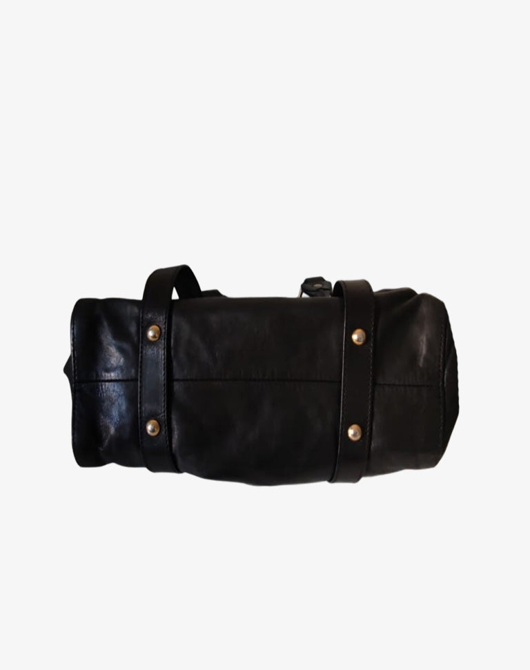 Borsa Miu Miu in pelle nera con tracolla e doppio manico Made in Italy anni 2010
