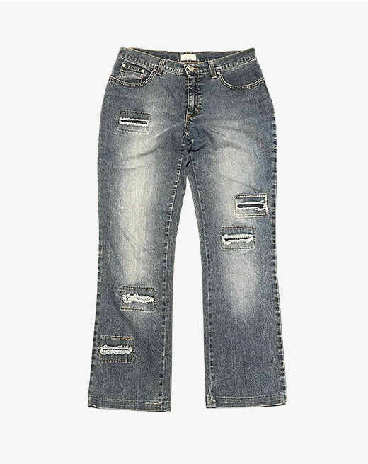 Blumarine Jeans Donna Denim Destroyed Taglia 42 / D36