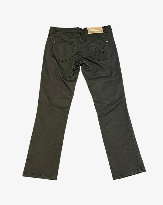 Blumarine Pantalone Donna Nero in Cotone Leggero Taglia 42 / D36