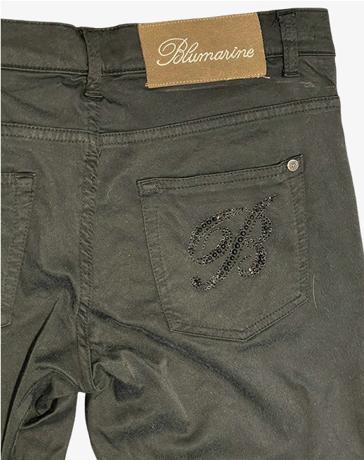 Blumarine Pantalone Donna Nero in Cotone Leggero Taglia 42 / D36
