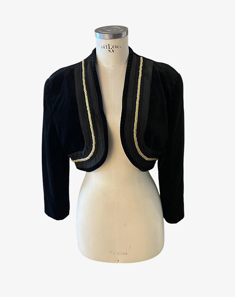 Byblos Bolero Donna Vintage in Velluto Nero Made in Italy anni 90