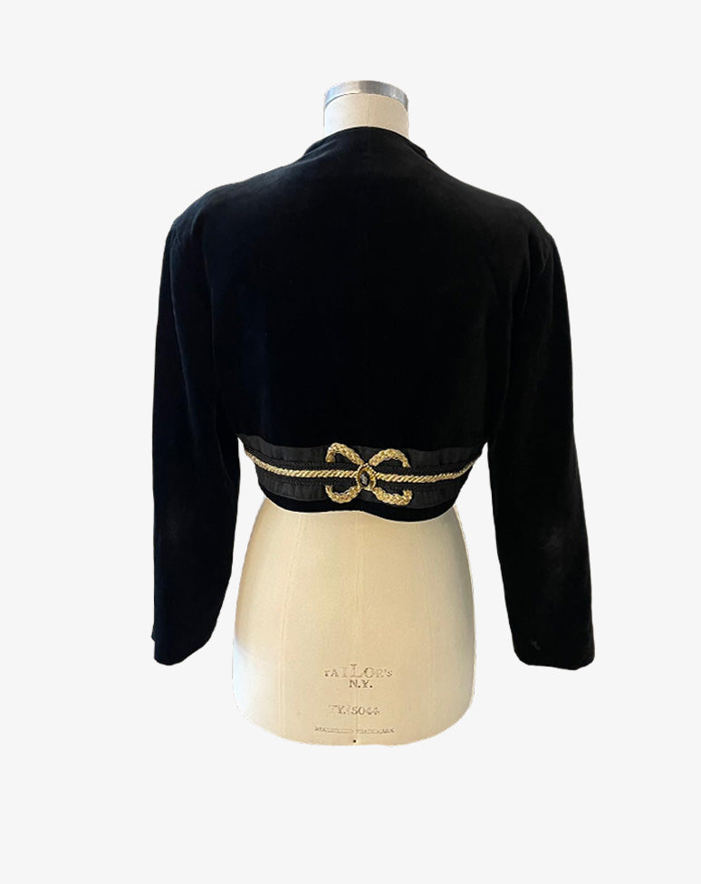 Byblos Bolero Donna Vintage in Velluto Nero Made in Italy anni 90