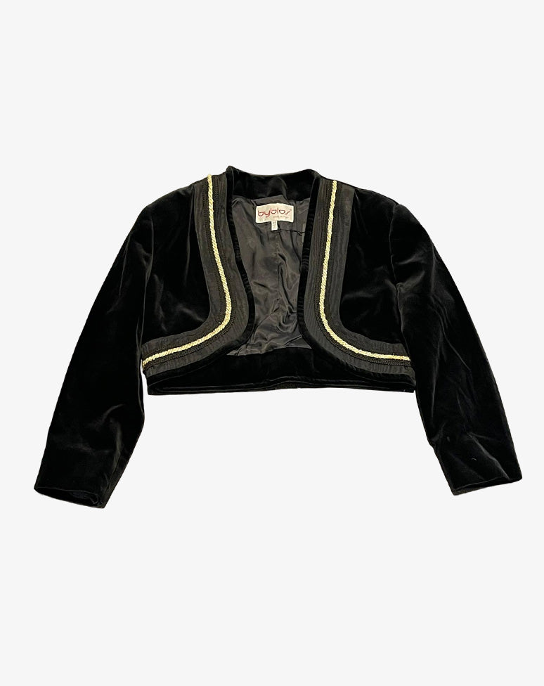 Byblos Bolero Donna Vintage in Velluto Nero Made in Italy anni 90