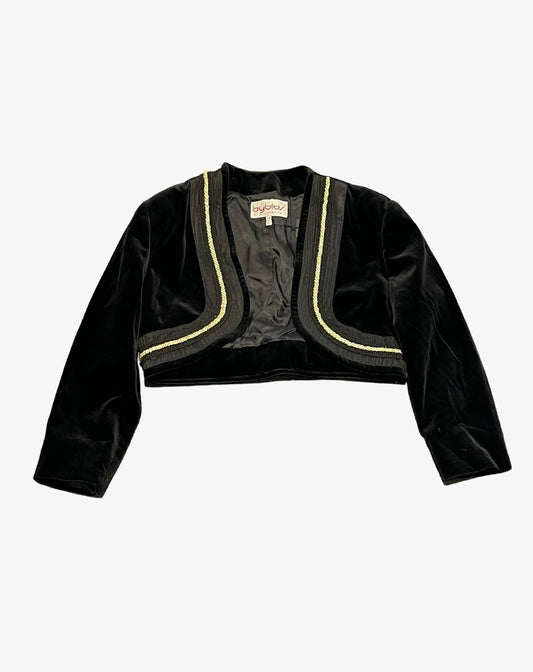 Byblos Bolero Donna Vintage in Velluto Nero Made in Italy anni 90