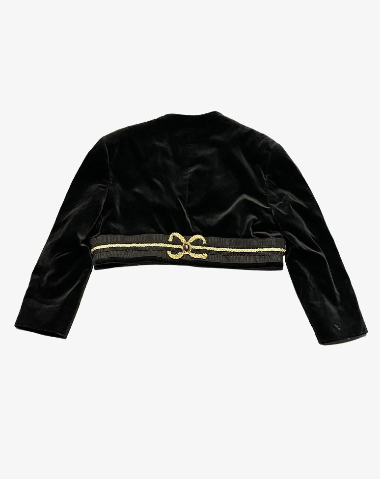Byblos Bolero Donna Vintage in Velluto Nero Made in Italy anni 90