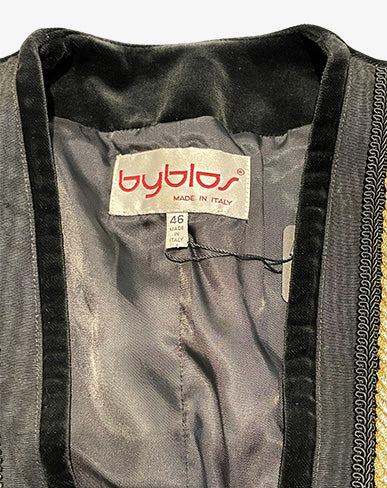 Byblos Bolero Donna Vintage in Velluto Nero Made in Italy anni 90