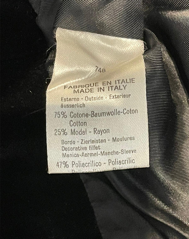 Byblos Bolero Donna Vintage in Velluto Nero Made in Italy anni 90