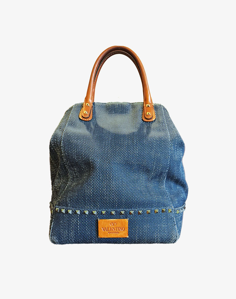 Valentino Garavani Borsa Donna in Denim e Pelle con Borchie