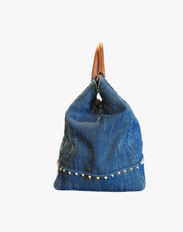 Valentino Garavani Borsa Donna in Denim e Pelle con Borchie