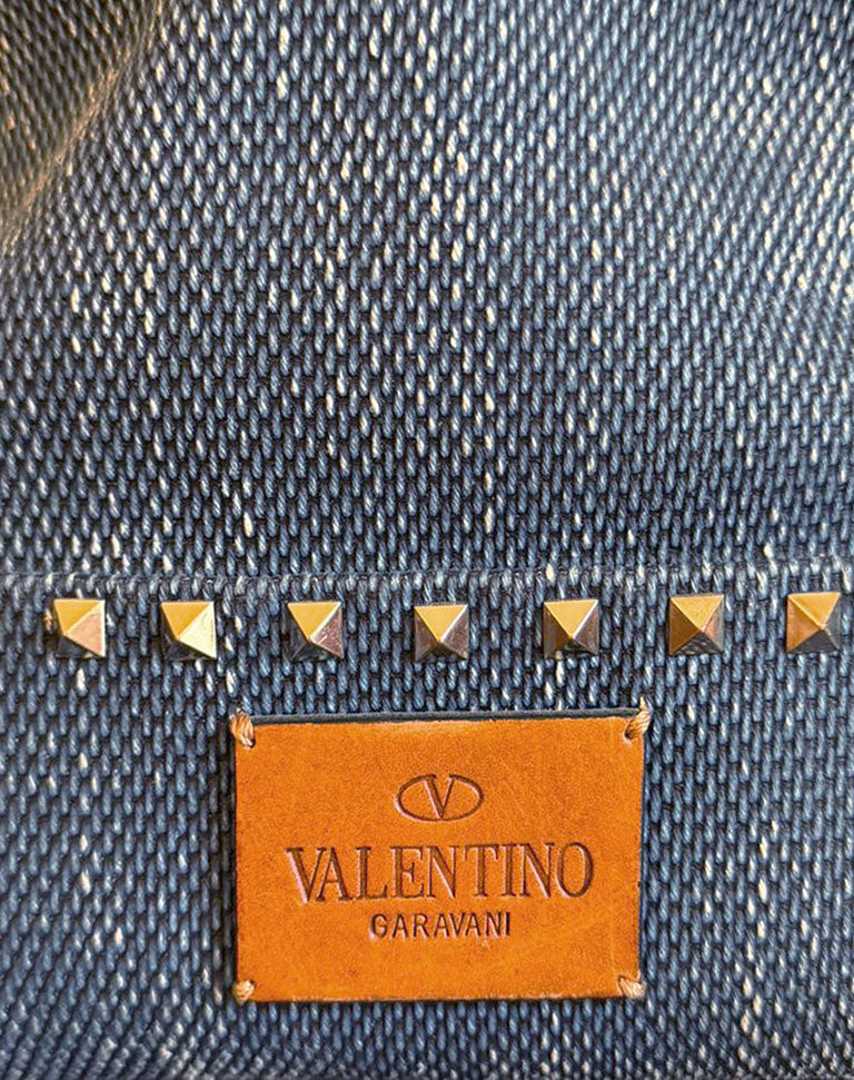 Valentino Garavani Borsa Donna in Denim e Pelle con Borchie