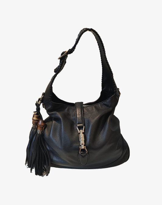 Borsa Gucci New Jackie Soft Hobo 246907 Pelle Nera con Tracolla e Dust Bag