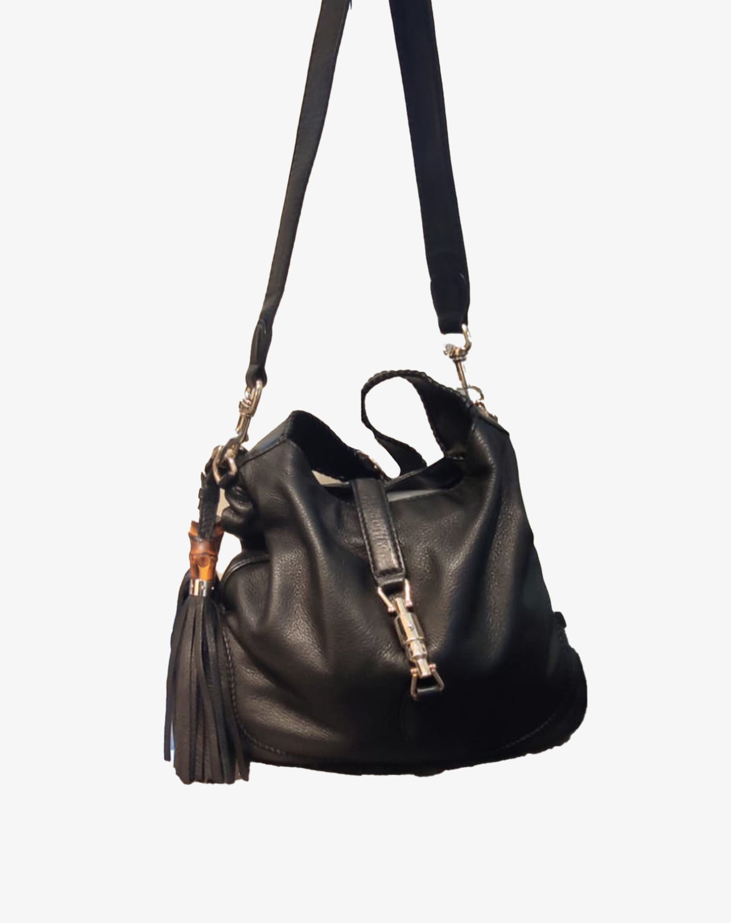 Borsa Gucci New Jackie Soft Hobo 246907 Pelle Nera con Tracolla e Dust Bag