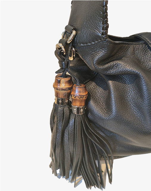 Borsa Gucci New Jackie Soft Hobo 246907 Pelle Nera con Tracolla e Dust Bag