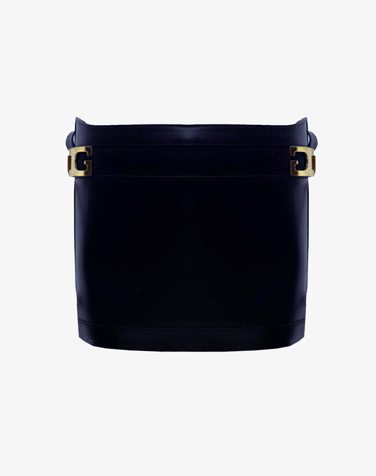 Borsa Gucci Vintage in Pelle Nera con Logo GG Oro – Shoulder Bag Originale Made in Italy