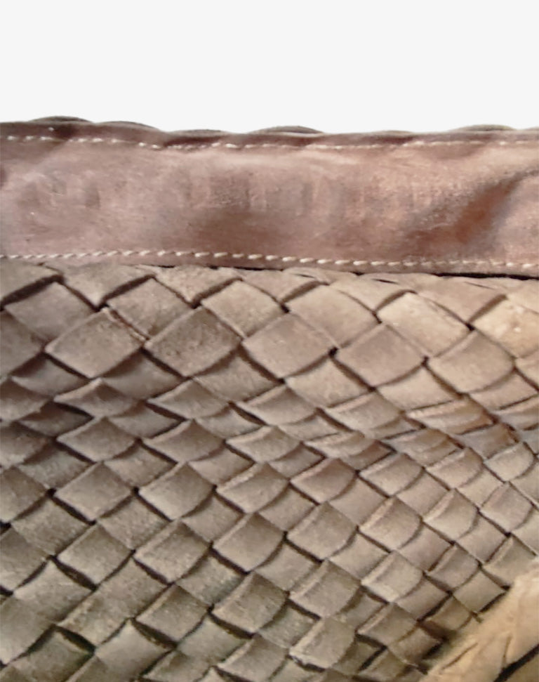 Borsa Vintage Miu Miu in Camoscio Intrecciato con Frange anni 2000