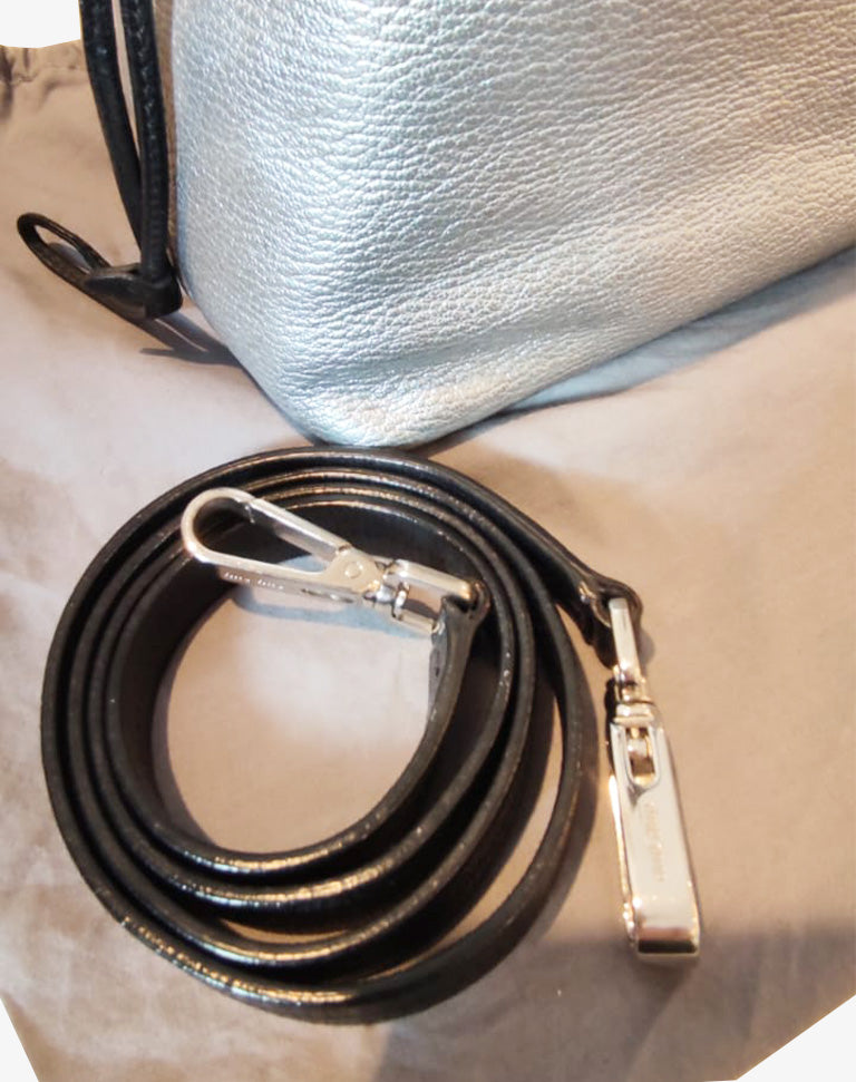 Miu Miu Borsa a Mano e Tracolla in Pelle Madras cromo e nero Collezione 2016