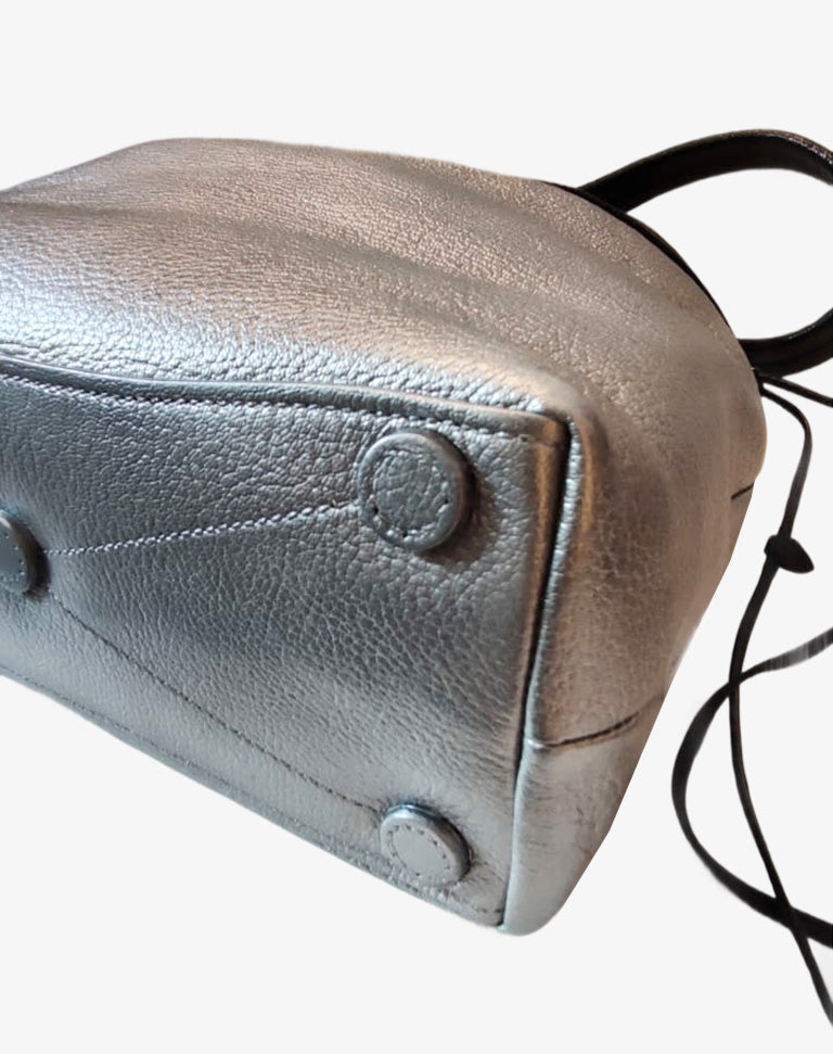 Miu Miu Borsa a Mano e Tracolla in Pelle Madras cromo e nero Collezione 2016