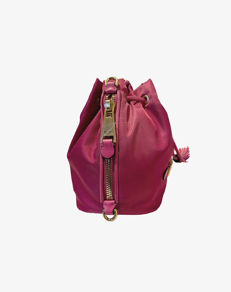 Zaino Moschino Couture Milano Rosa Piccolo in Pelle con Logo Oro – Nuovo con Cartellino