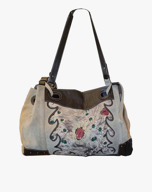 Roberto Cavalli Borsa Vintage Stampa Gioiello Pelle, suede e Tessuto