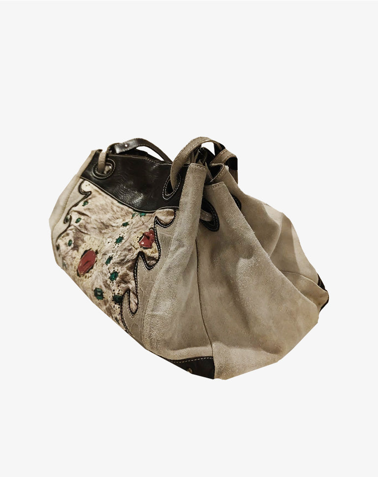 Roberto Cavalli Borsa Vintage Stampa Gioiello Pelle, suede e Tessuto