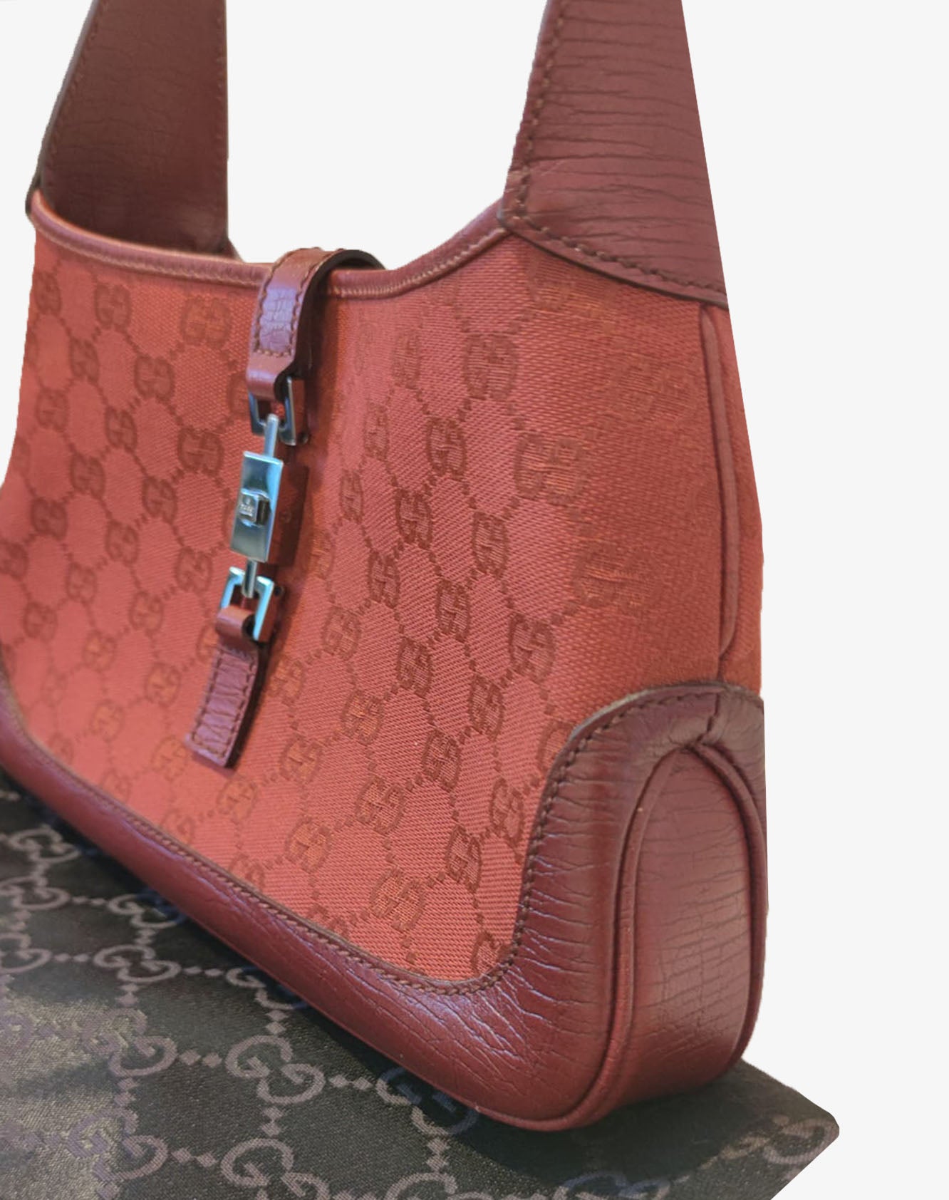 Gucci Mini Jackie Borsa a Spalla GG Canvas Rossa