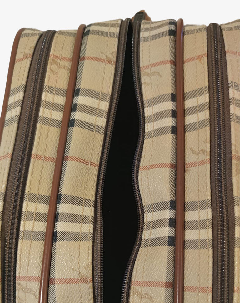 Borsa Burberrys vintage a tracolla check beige con triplo scomparto anni ’90