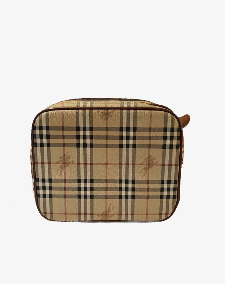 Borsa Burberrys vintage a tracolla check beige con triplo scomparto anni ’90